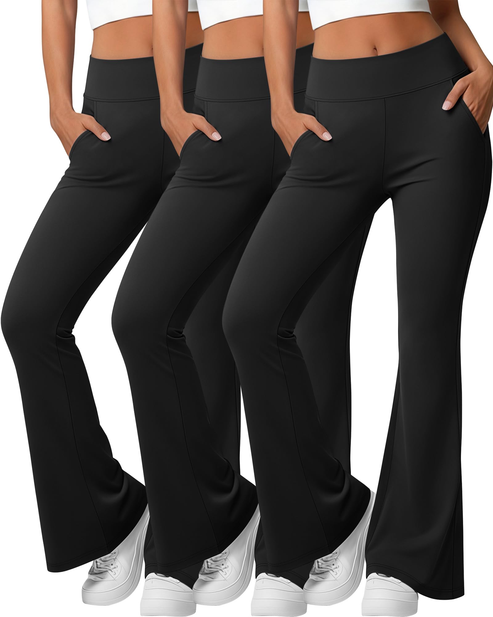 Sweetyweee Women’s 3-Pack Flare Yoga Leggings