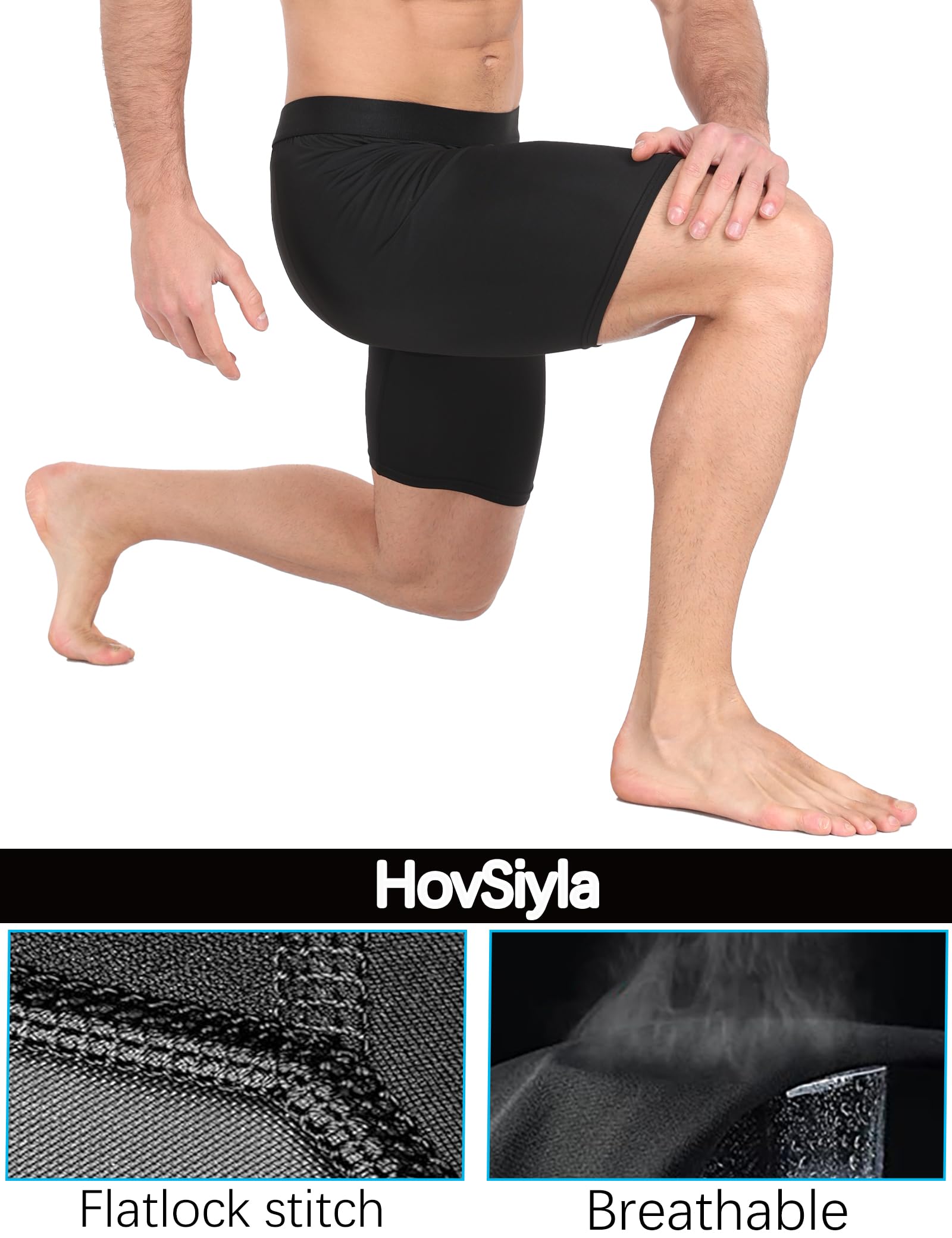 HovSiyla Compression Shorts Men Performance Sports Workout Athletic Running Underwear Shorts Spandex