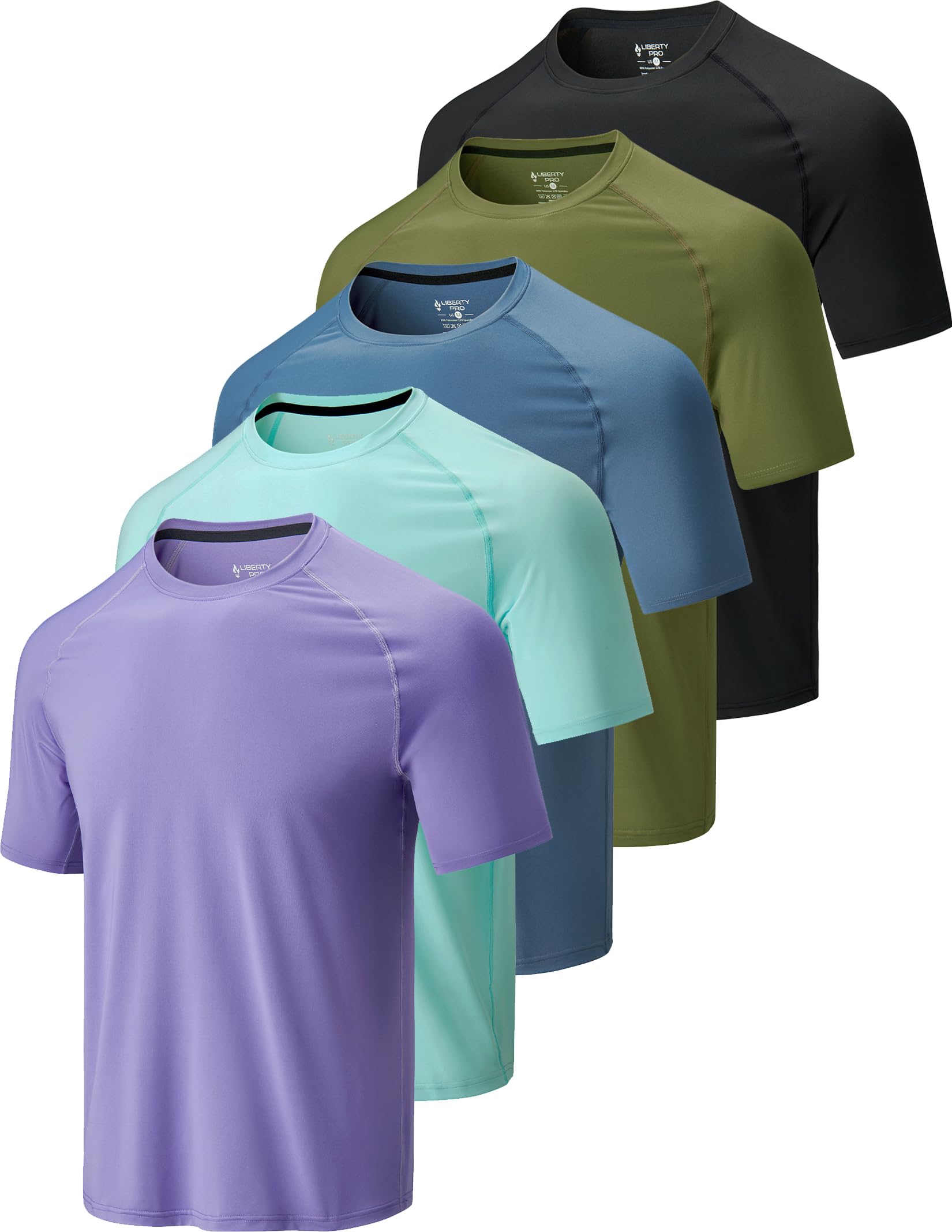 Men’s 5-Pack Quick-Dry Athletic Training T-Shirts