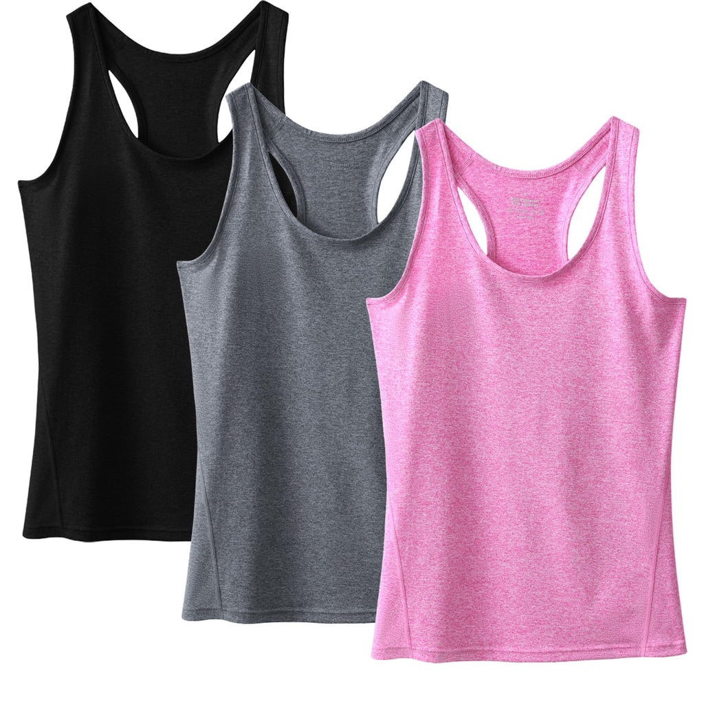 Workout Tank Tops for Women 3Pack Athletic Racerback Sports Compression Sleeveless Dry Fit Shirts