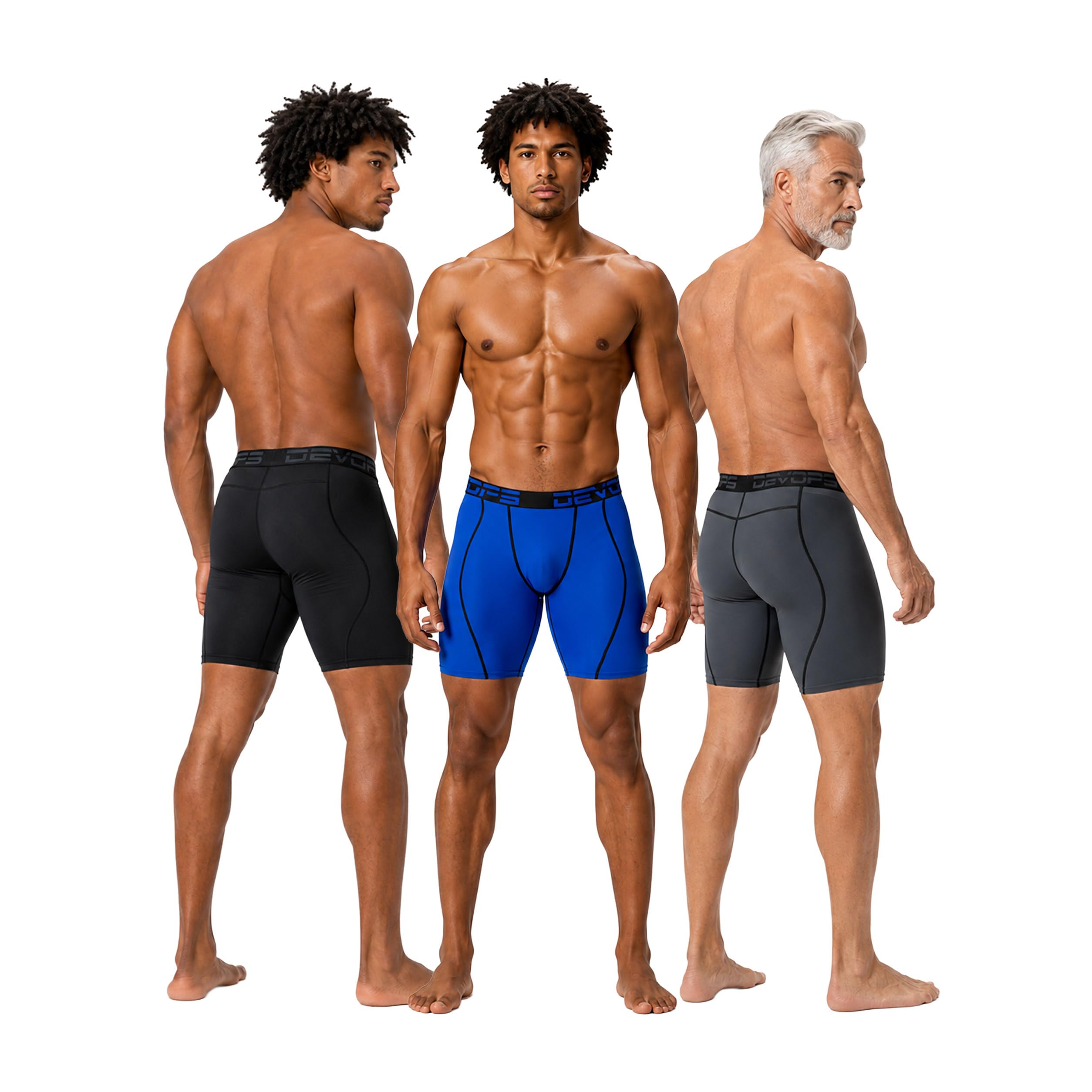 DEVOPS 3 or 5 Pack Men's Compression Shorts with Pocket/Non-Pocket