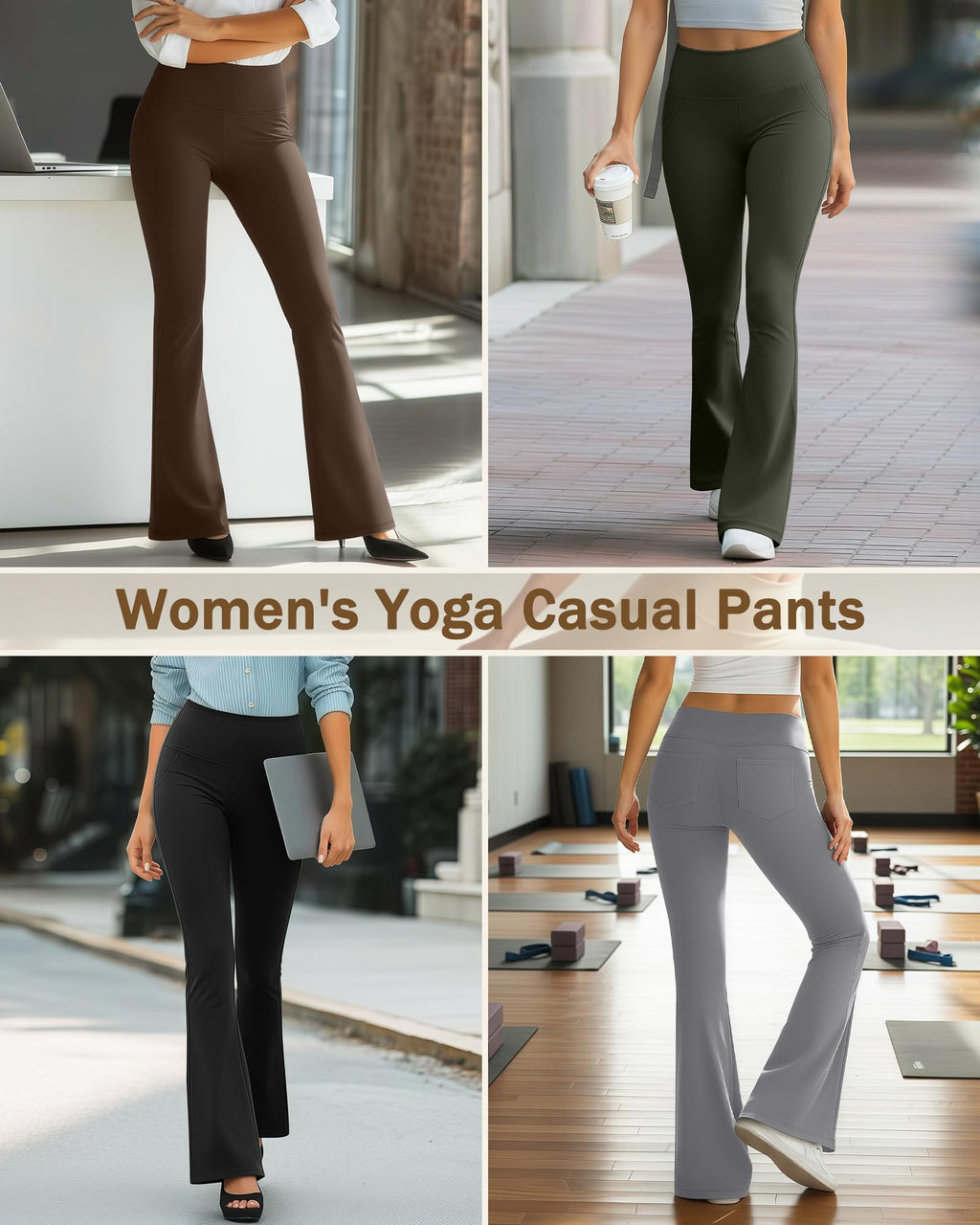 Sweetyweee Women’s 3-Pack Flare Yoga Leggings