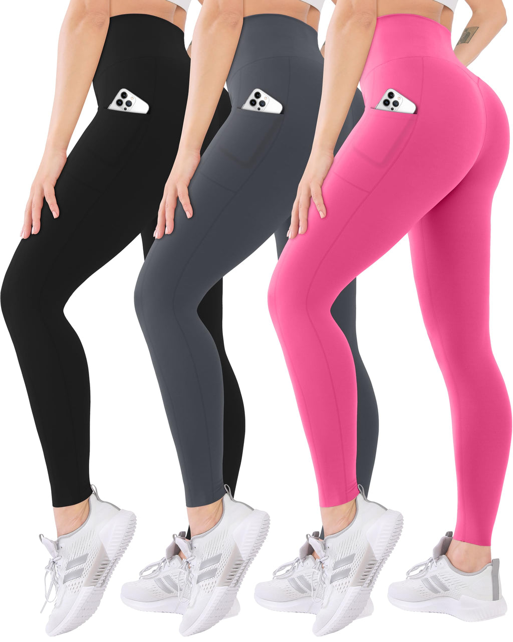 Blisset Women’s 3-Pack High-Waist Pocket Yoga Leggings