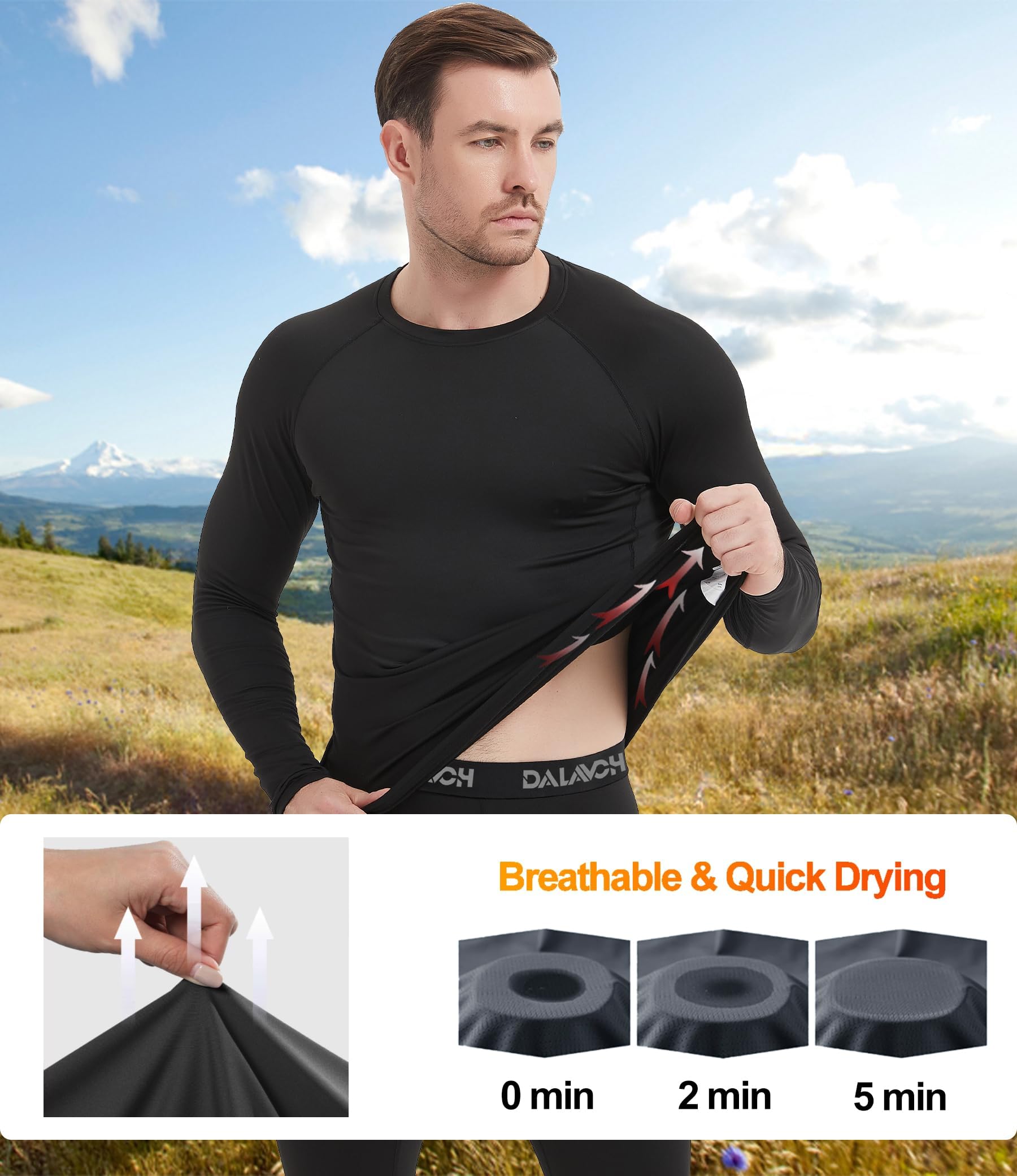 Dalavch Men’s Long-Sleeve Compression Training Shirts