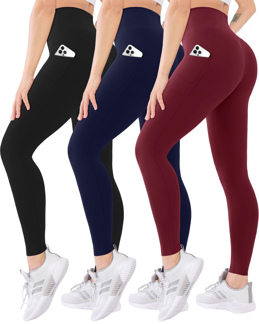 Blisset Women’s 3-Pack High-Waist Pocket Yoga Leggings