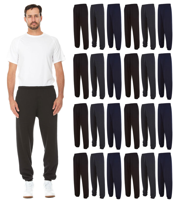 BILLIONHATS Adult 24-Pack Assorted Jogger Sweatpants