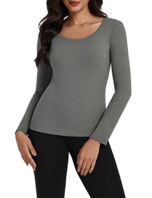 Bonneuitbebe Women’s Fleece-Lined Thermal Long-Sleeve Shirt