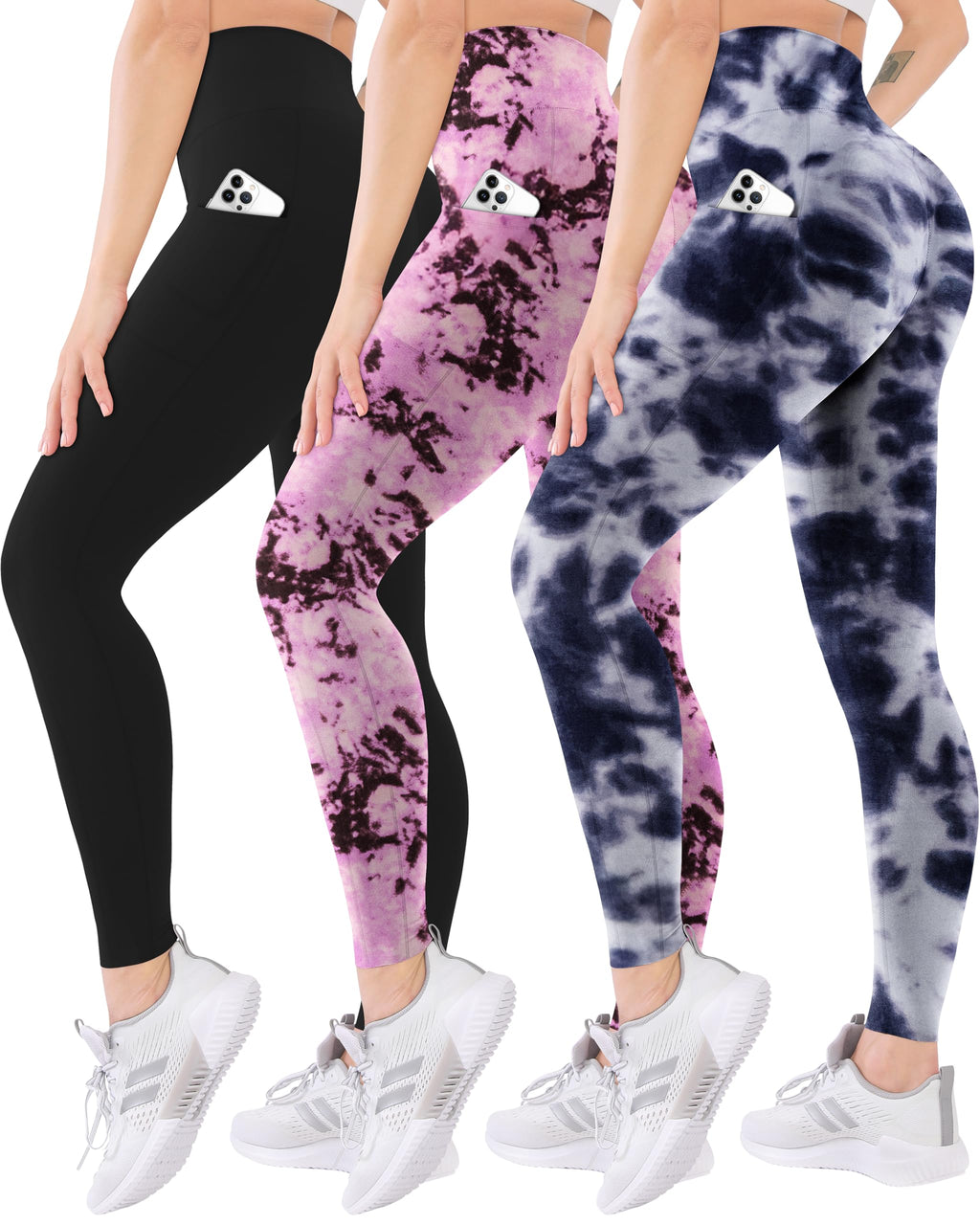 Blisset Women’s 3-Pack High-Waist Pocket Yoga Leggings