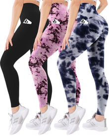 Blisset Women’s 3-Pack High-Waist Pocket Yoga Leggings