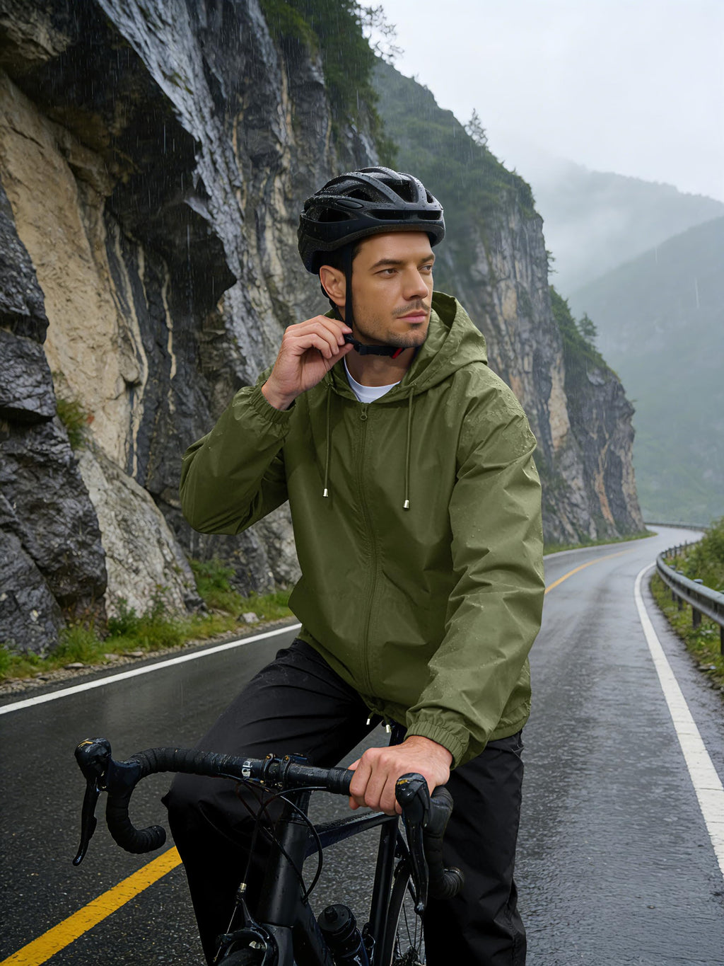 UIQUR Men’s 2-Piece Waterproof Rain Jacket & Pants Set