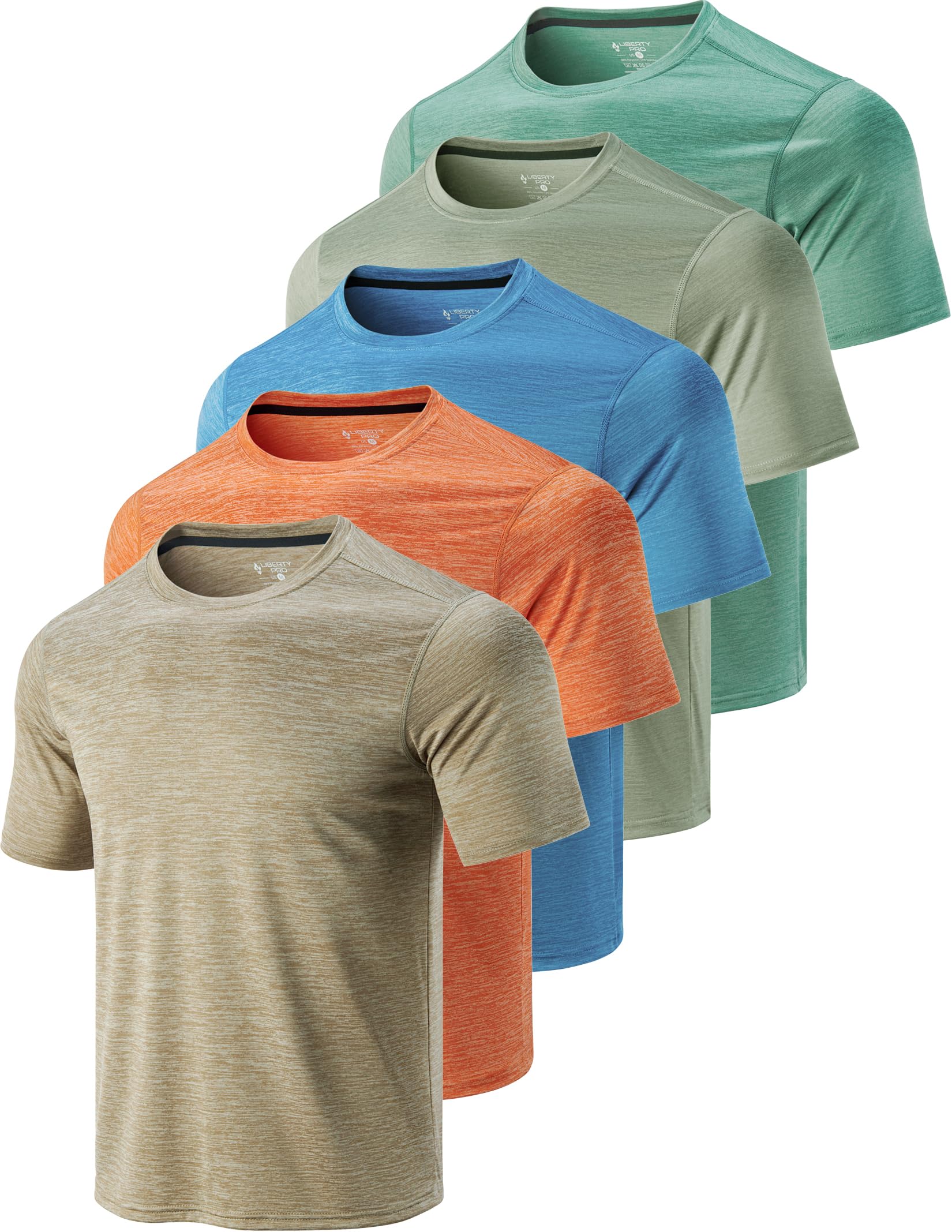 Men’s 5-Pack Quick-Dry Athletic Training T-Shirts