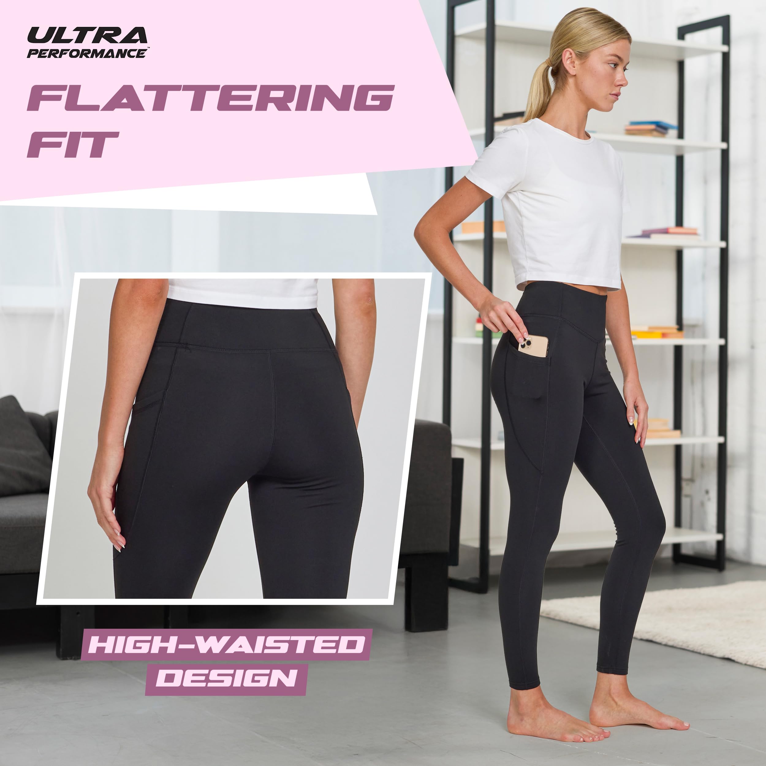 Ultra Performance Women’s 2-Pack Fleece-Lined High-Waist Leggings