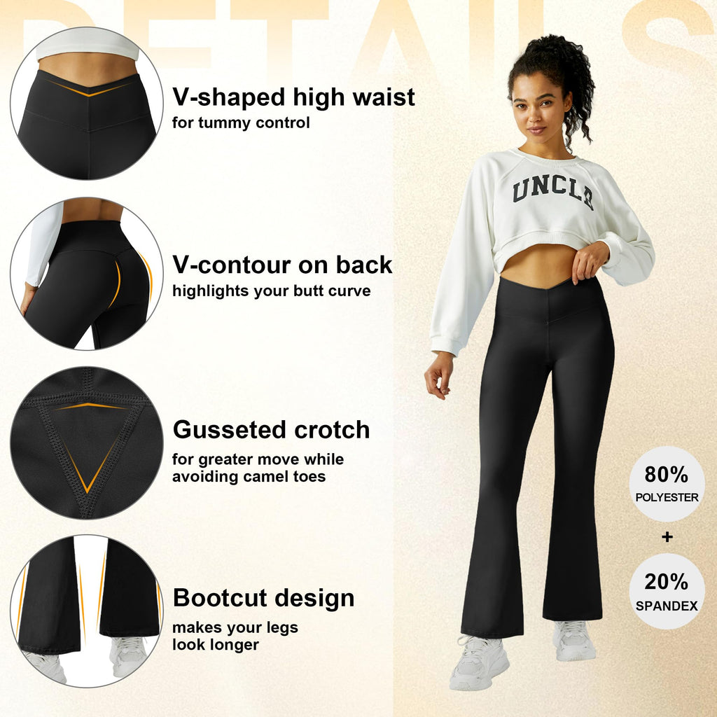 FireSwan Women’s Crossover High-Waist Flare Yoga Leggings