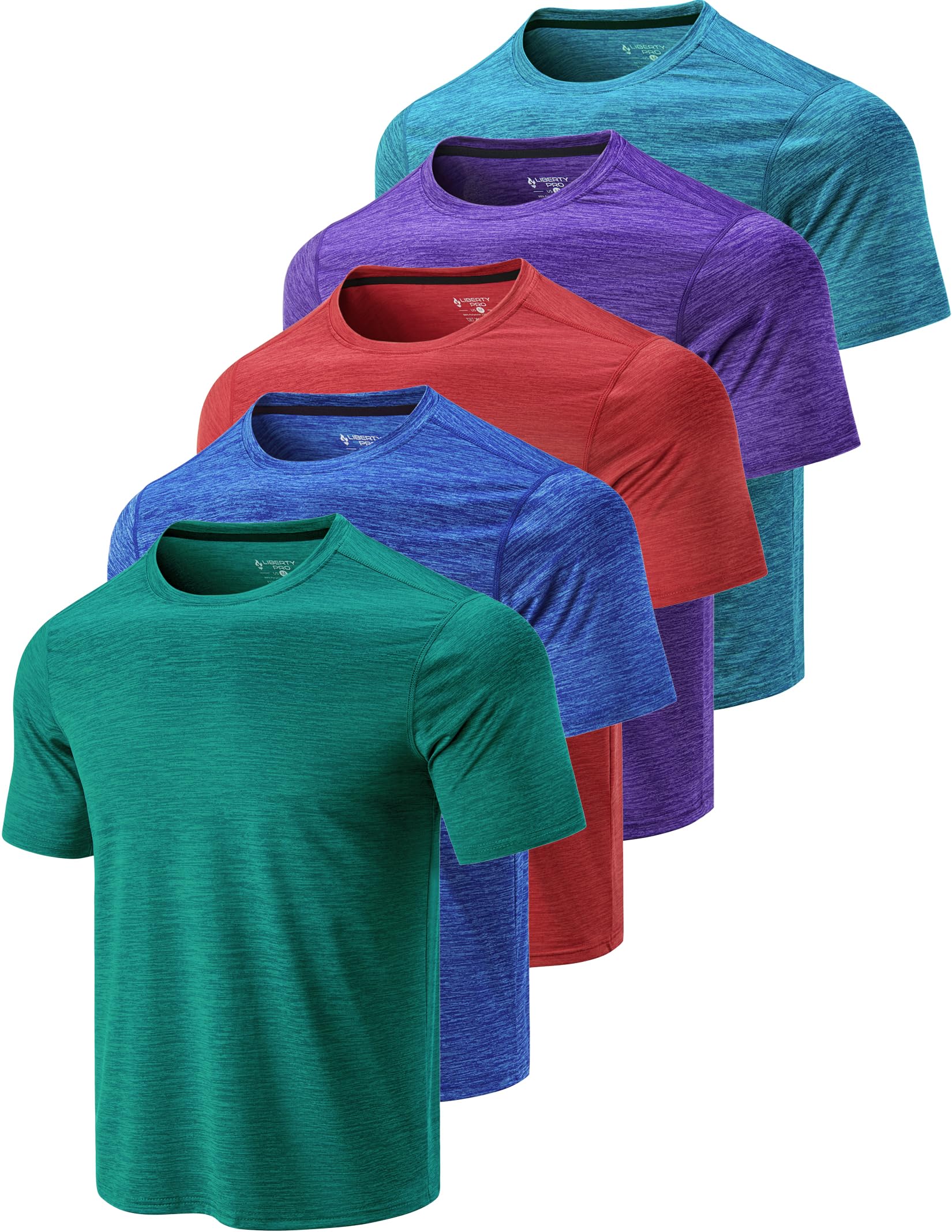 Men’s 5-Pack Quick-Dry Athletic Training T-Shirts