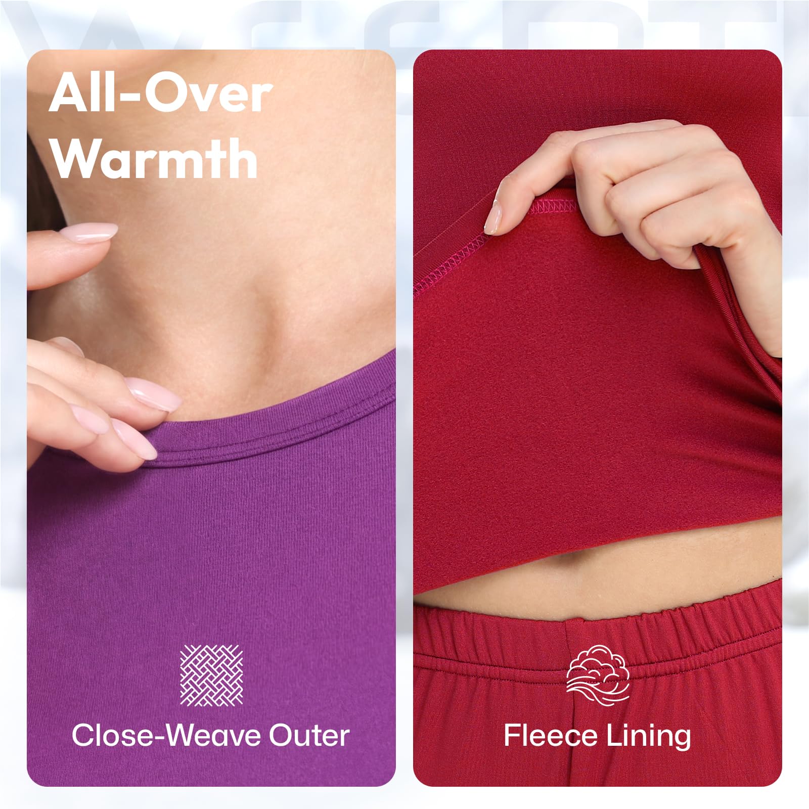 Women’s Fleece-Lined Thermal Long Johns Underwear Set