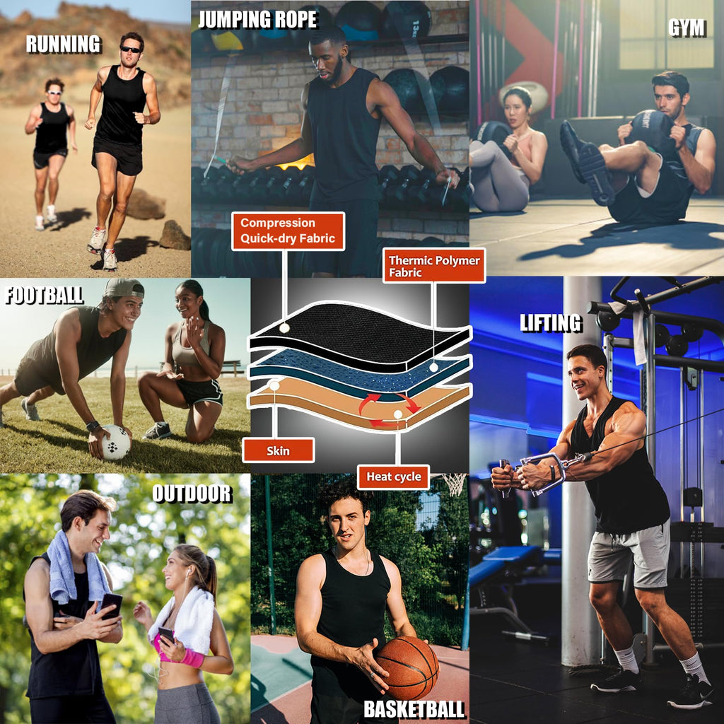 Everfion Sauna Vest for Men Waist Trainer, Sleeveless Mens Sweat Sauna Suit Shirt Compression Tank Top