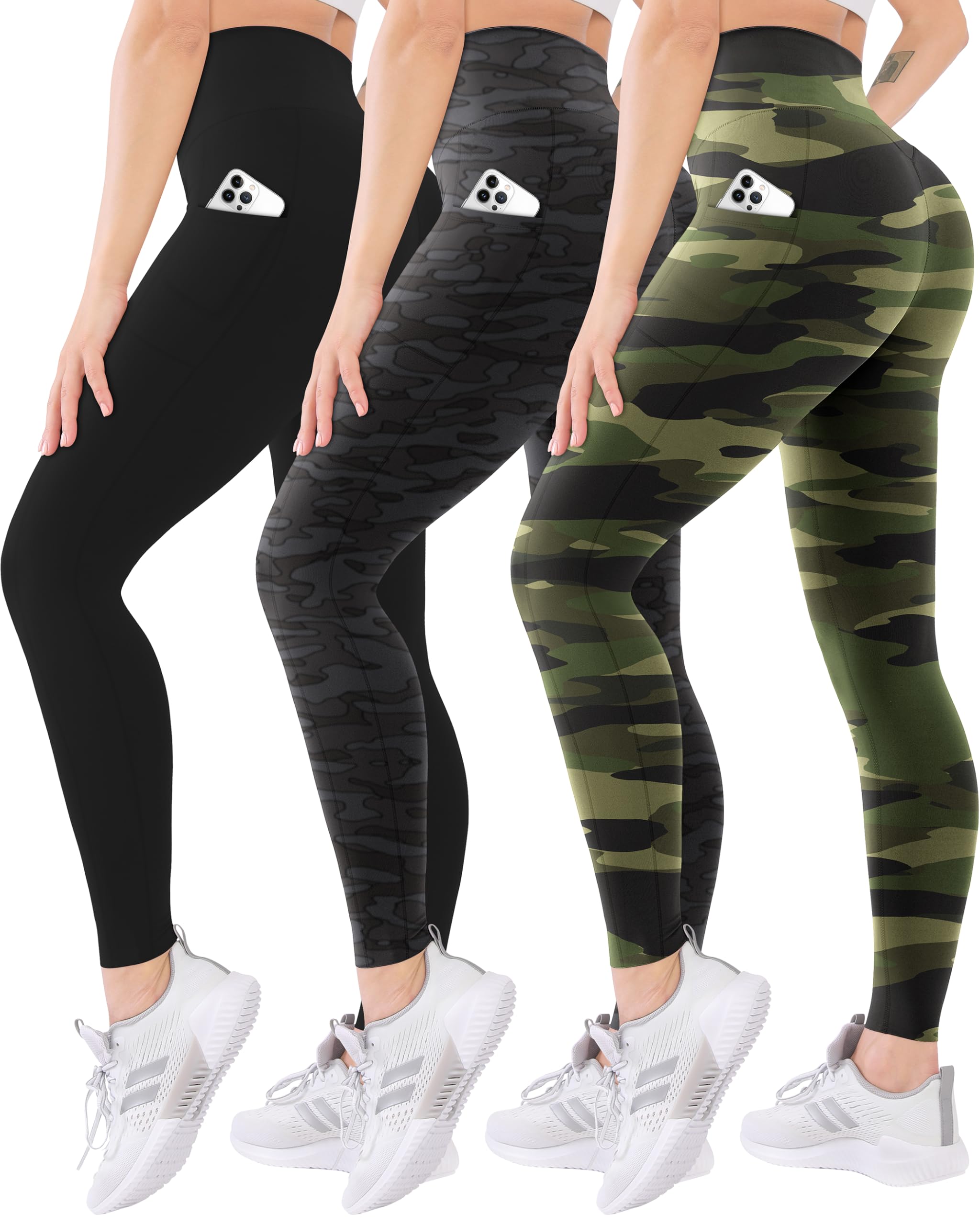 Blisset Women’s 3-Pack High-Waist Pocket Yoga Leggings