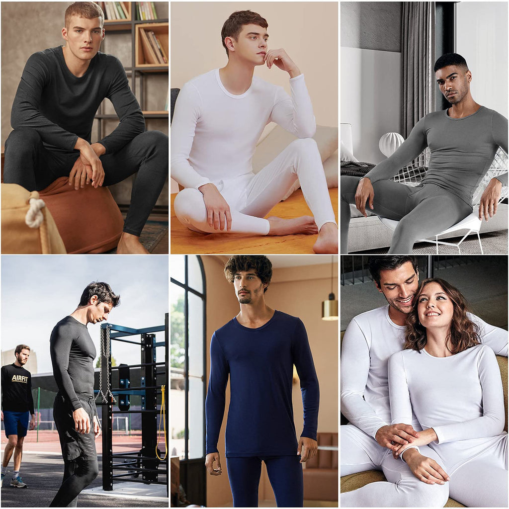 Men’s Fleece-Lined Thermal Long Johns Underwear Set