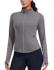 PINSPARK Women’s Cropped Lightweight Full-Zip Running Jacket