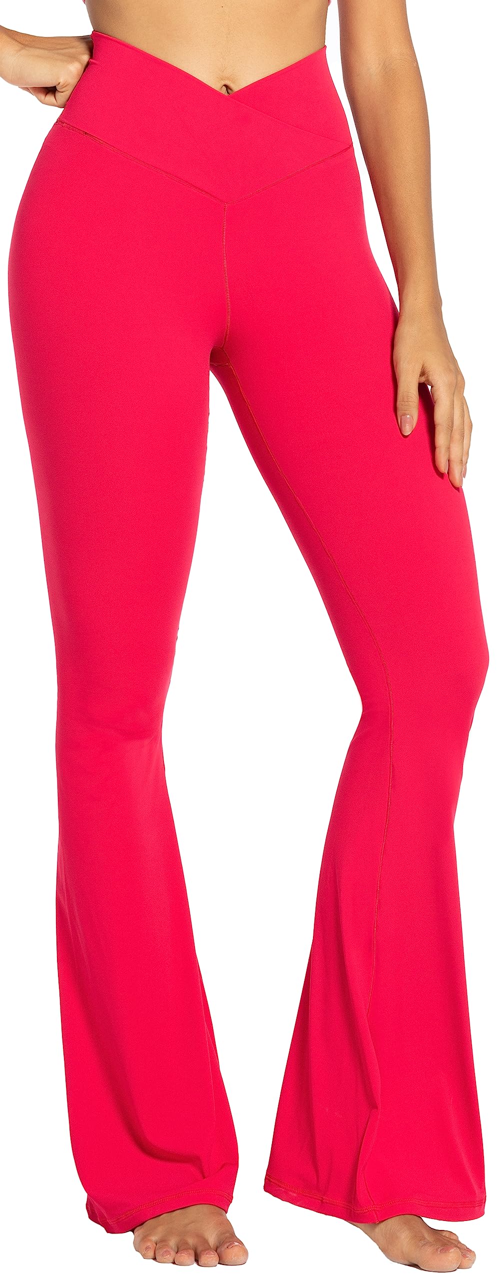 Sunzel Women’s Crossover High-Waist Flare Yoga Leggings