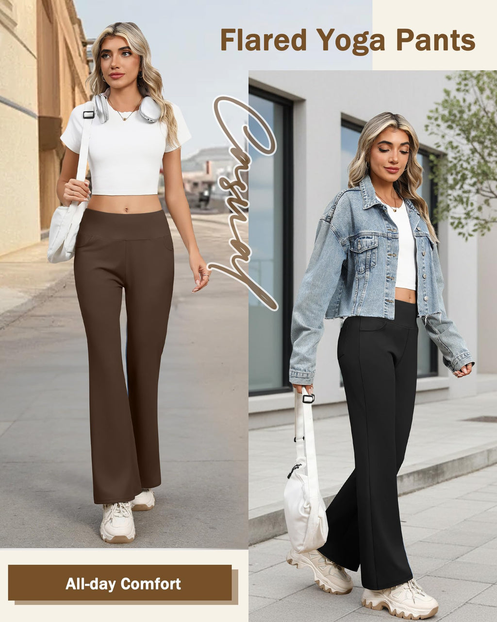 Sweetyweee Women’s 3-Pack Flare Yoga Leggings