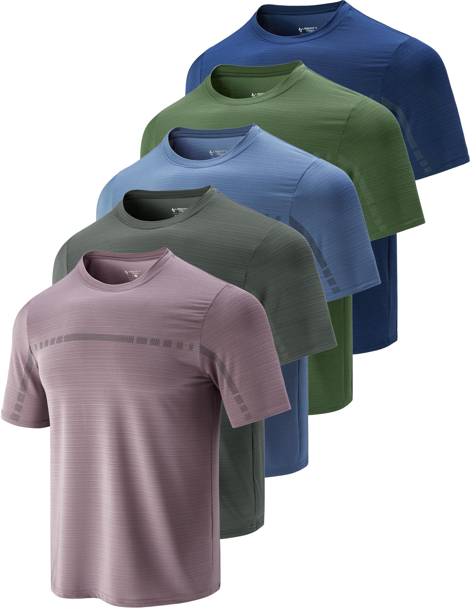 Men’s 5-Pack Quick-Dry Athletic Training T-Shirts