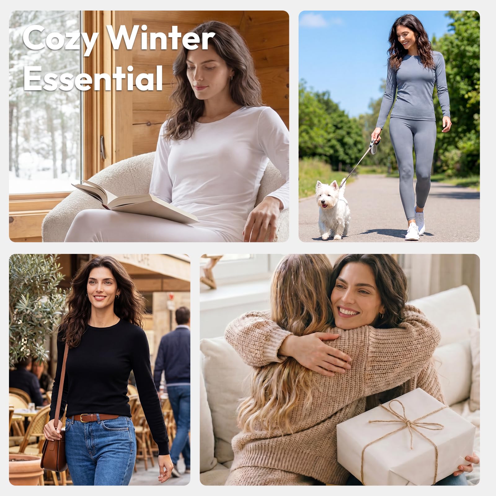 Women’s Fleece-Lined Thermal Long Johns Underwear Set