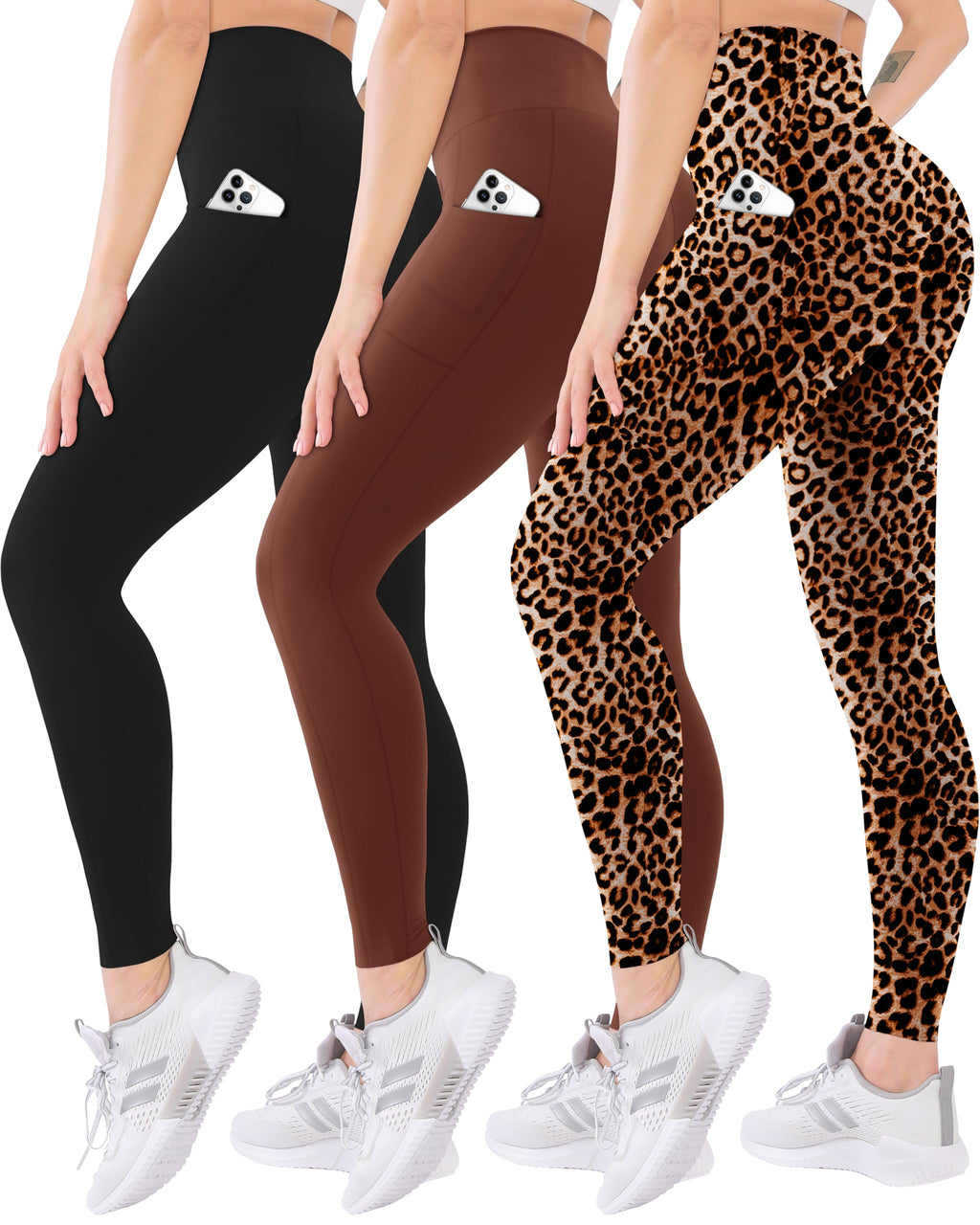 Blisset Women’s 3-Pack High-Waist Pocket Yoga Leggings