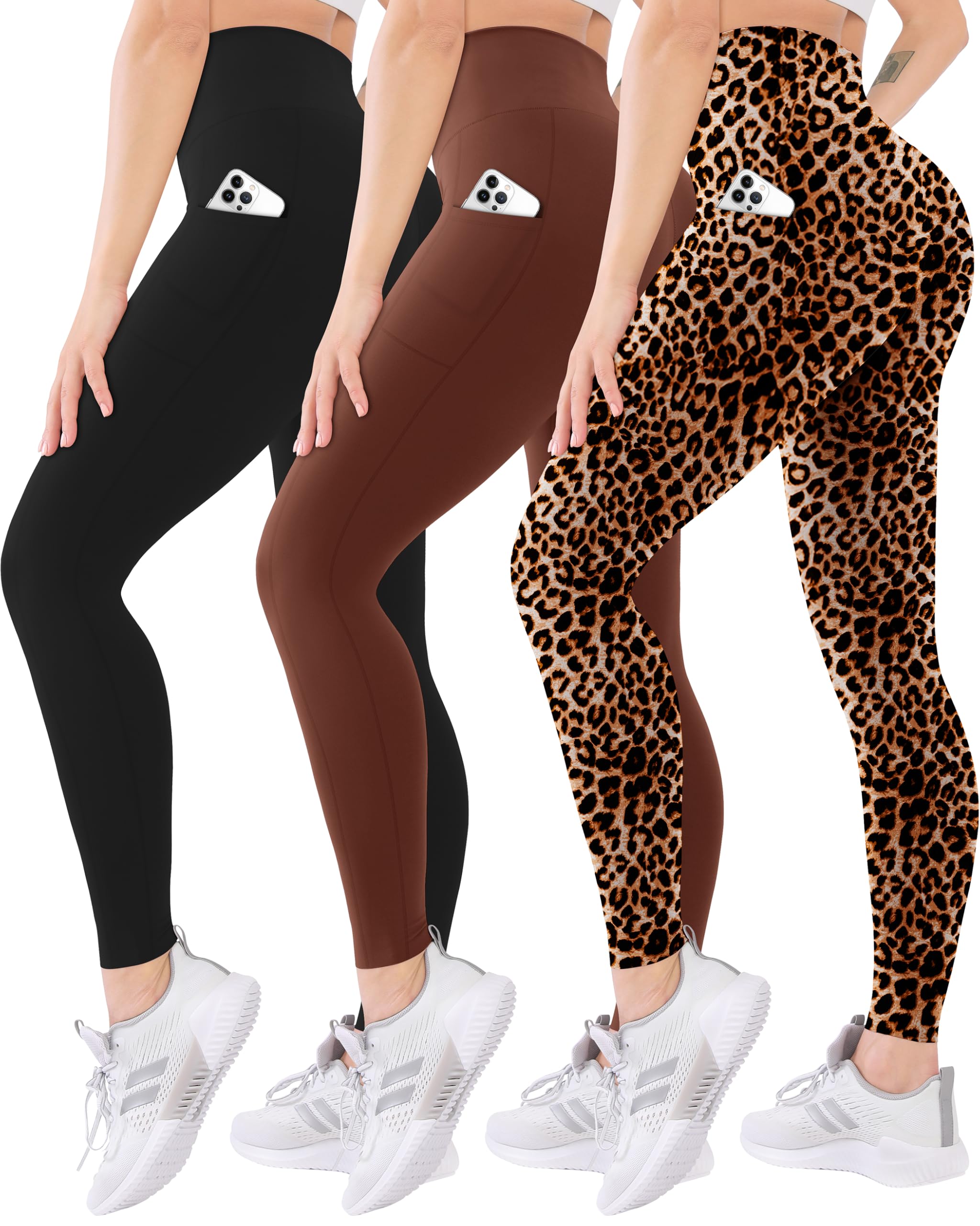 Blisset Women’s 3-Pack High-Waist Pocket Yoga Leggings