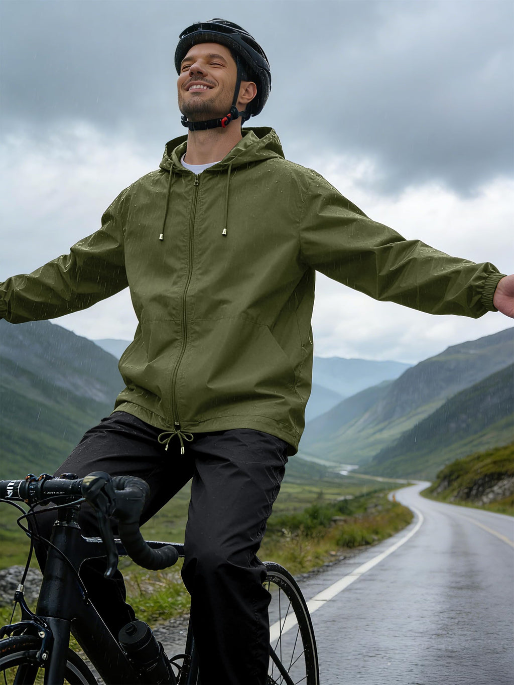 UIQUR Men’s 2-Piece Waterproof Rain Jacket & Pants Set