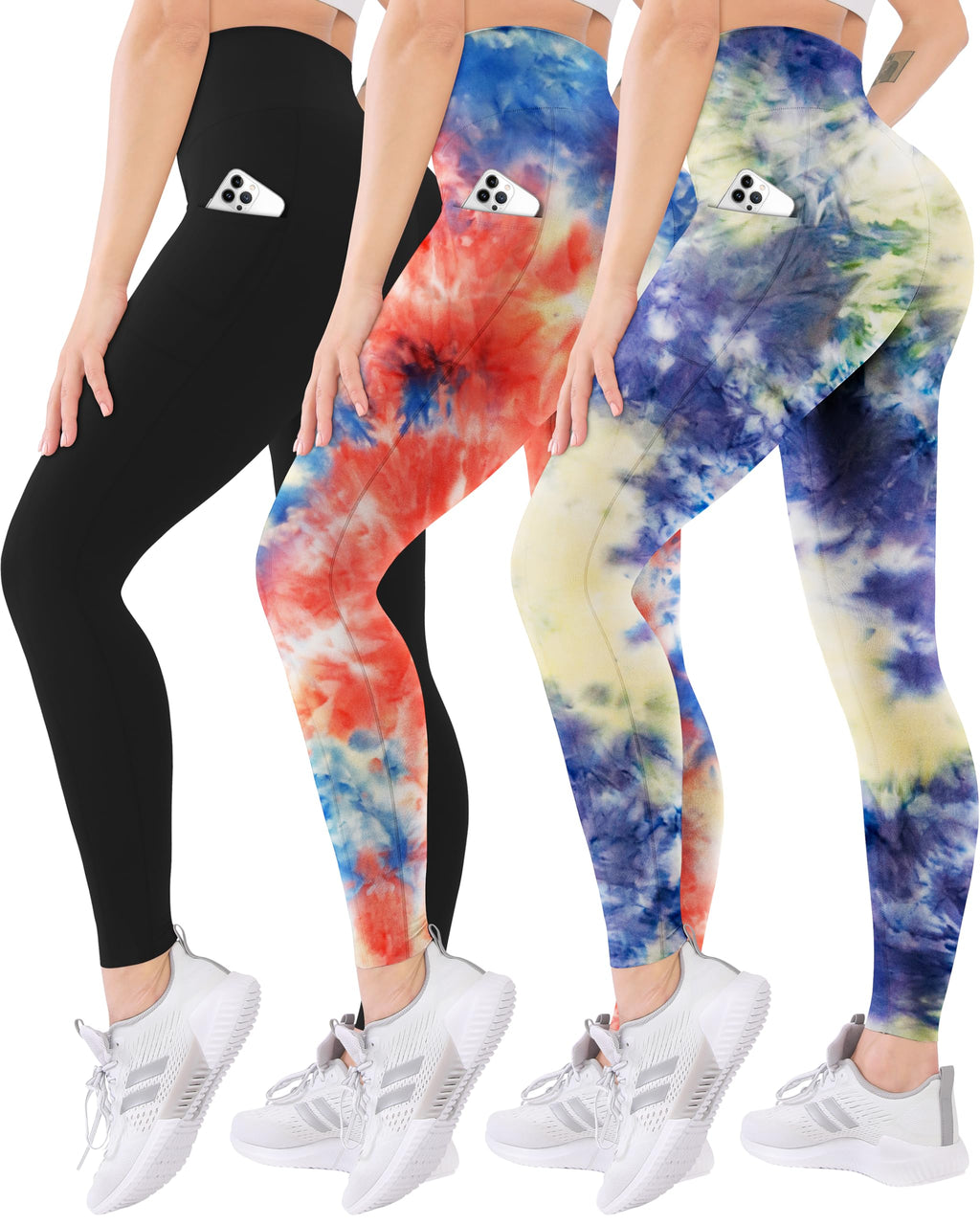 Blisset Women’s 3-Pack High-Waist Pocket Yoga Leggings