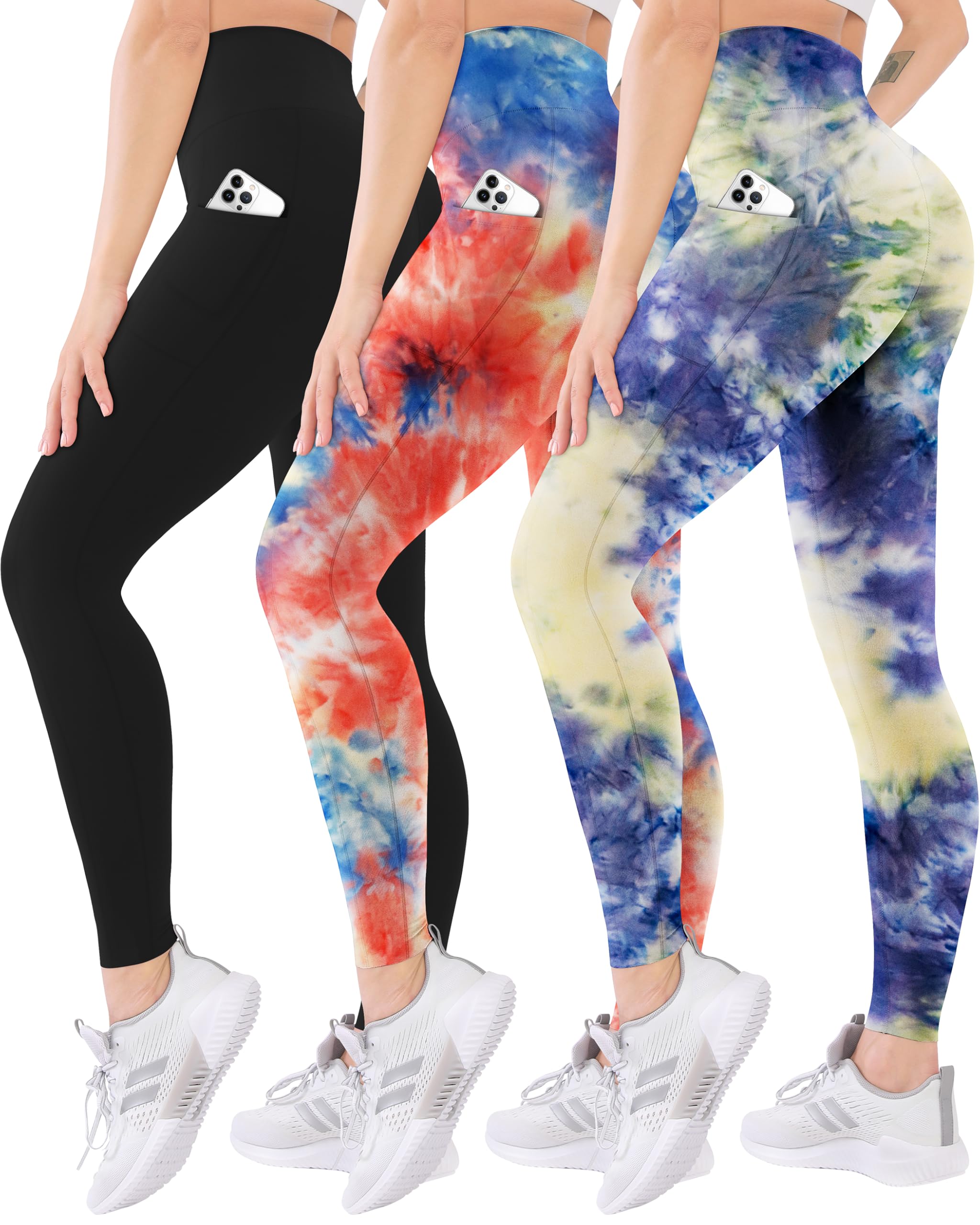 Blisset Women’s 3-Pack High-Waist Pocket Yoga Leggings