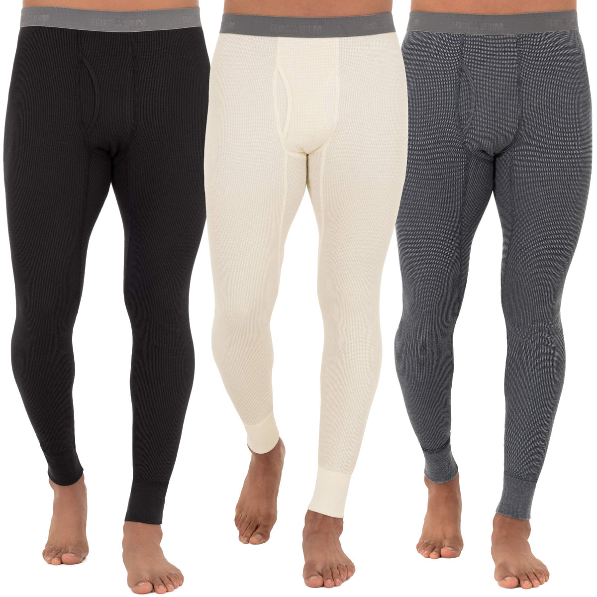 Fruit of the Loom Men’s Waffle Thermal Long Johns Bottoms