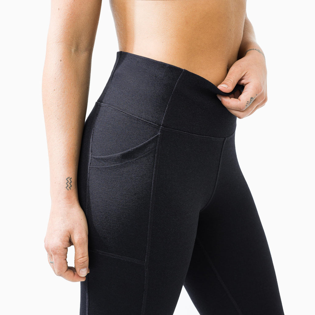 IBEX Women’s Lizzi Wool Thermal High-Waist Leggings with Pockets